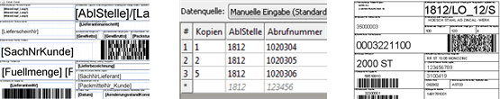 Prinzip: Etiketten-Software, Formulardruck